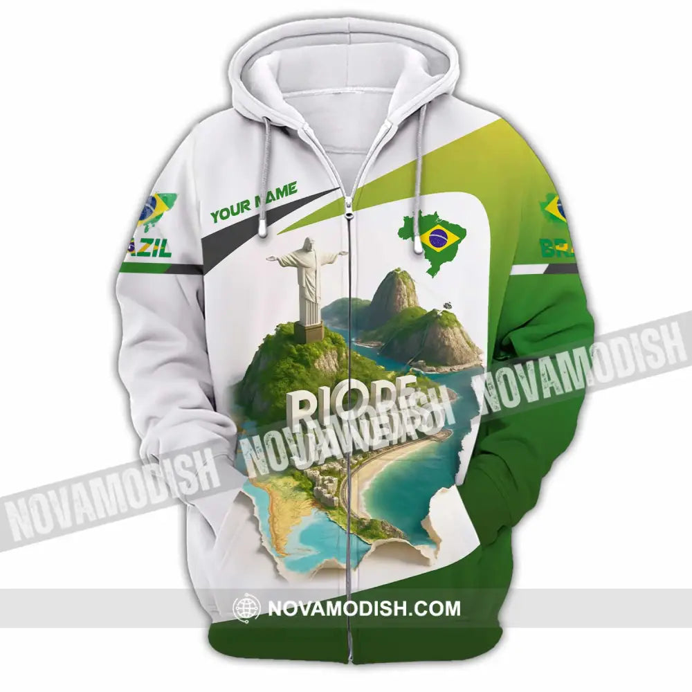 Unisex Shirt - Custom Brazil 3D Shirt Zipper Hoodie / S T-shirt