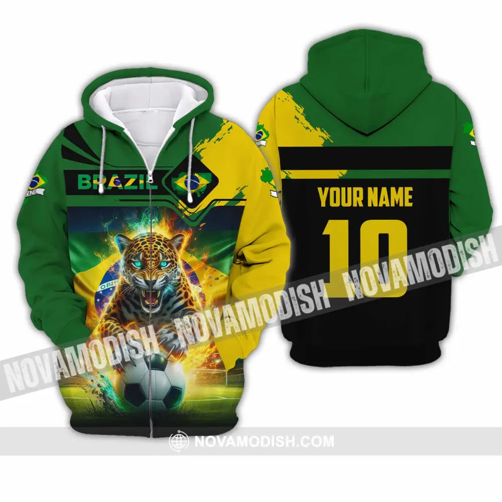 Unisex Shirt - Custom Brazil 3D Shirt Zipper Hoodie / S T-shirt
