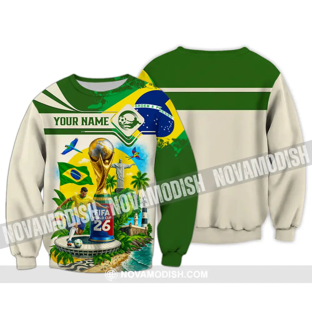 Unisex Shirt - Custom Brazil Fifa World Cup 2026 3D Shirt Long Sleeve / S T-shirt