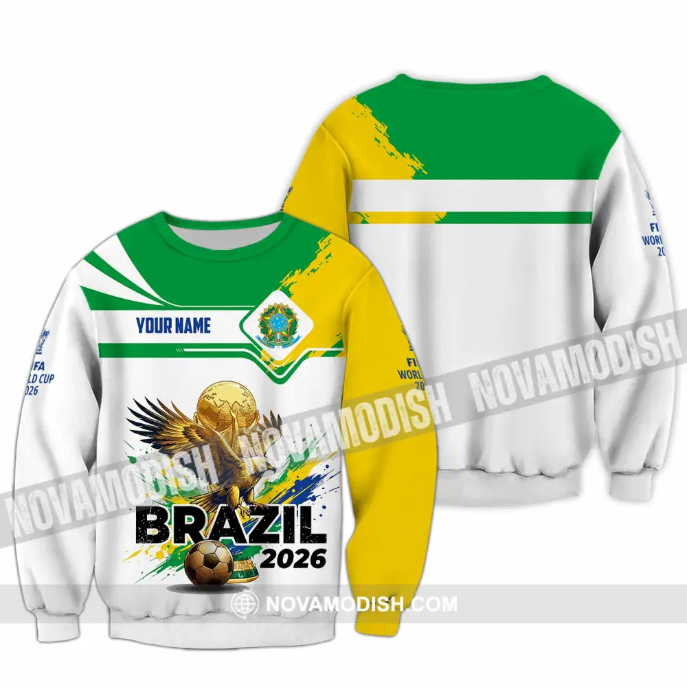 Unisex Shirt - Custom Brazil Fifa World Cup 2026 3D Shirt Long Sleeve / S T-shirt