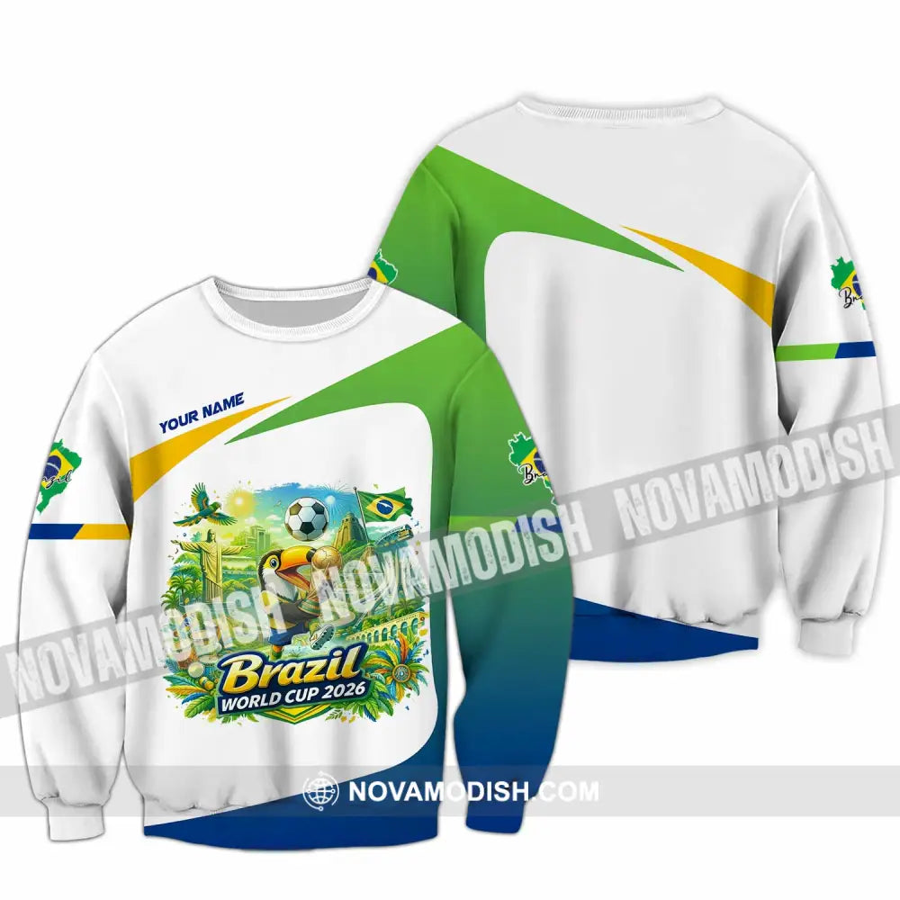 Unisex Shirt - Custom Brazil Fifa World Cup 2026 3D Shirt Long Sleeve / S T-shirt