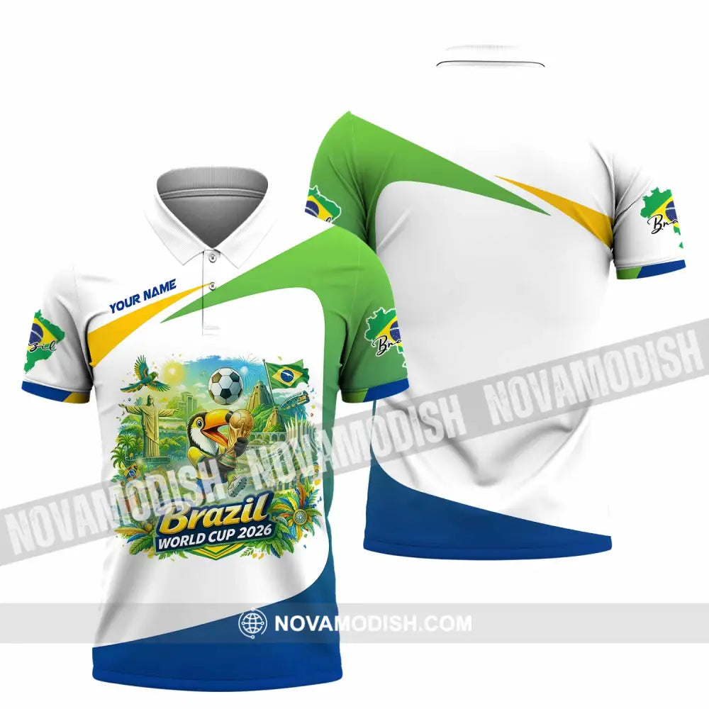 Unisex Shirt - Custom Brazil Fifa World Cup 2026 3D Shirt Polo Shirt / S T-shirt