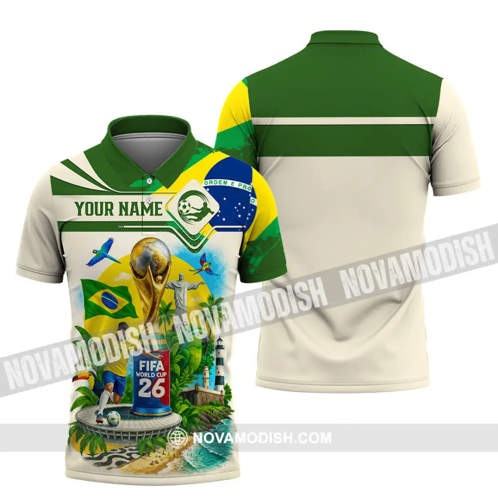 Unisex Shirt - Custom Brazil Fifa World Cup 2026 3D Shirt Polo Shirt / S T-shirt