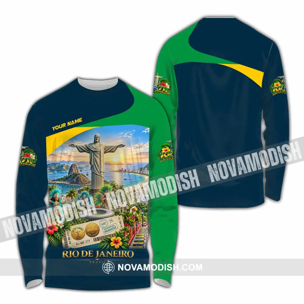 Unisex Shirt - Custom Brazil Shirt - Long Sleeve Shirt / S - T-shirt