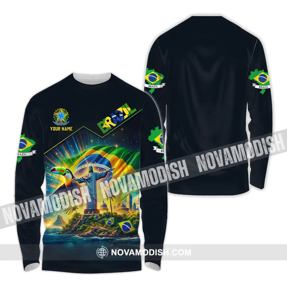 Unisex Shirt - Custom Brazil World Cup 2026 3D Shirt Long Sleeve Shirt / S T-shirt