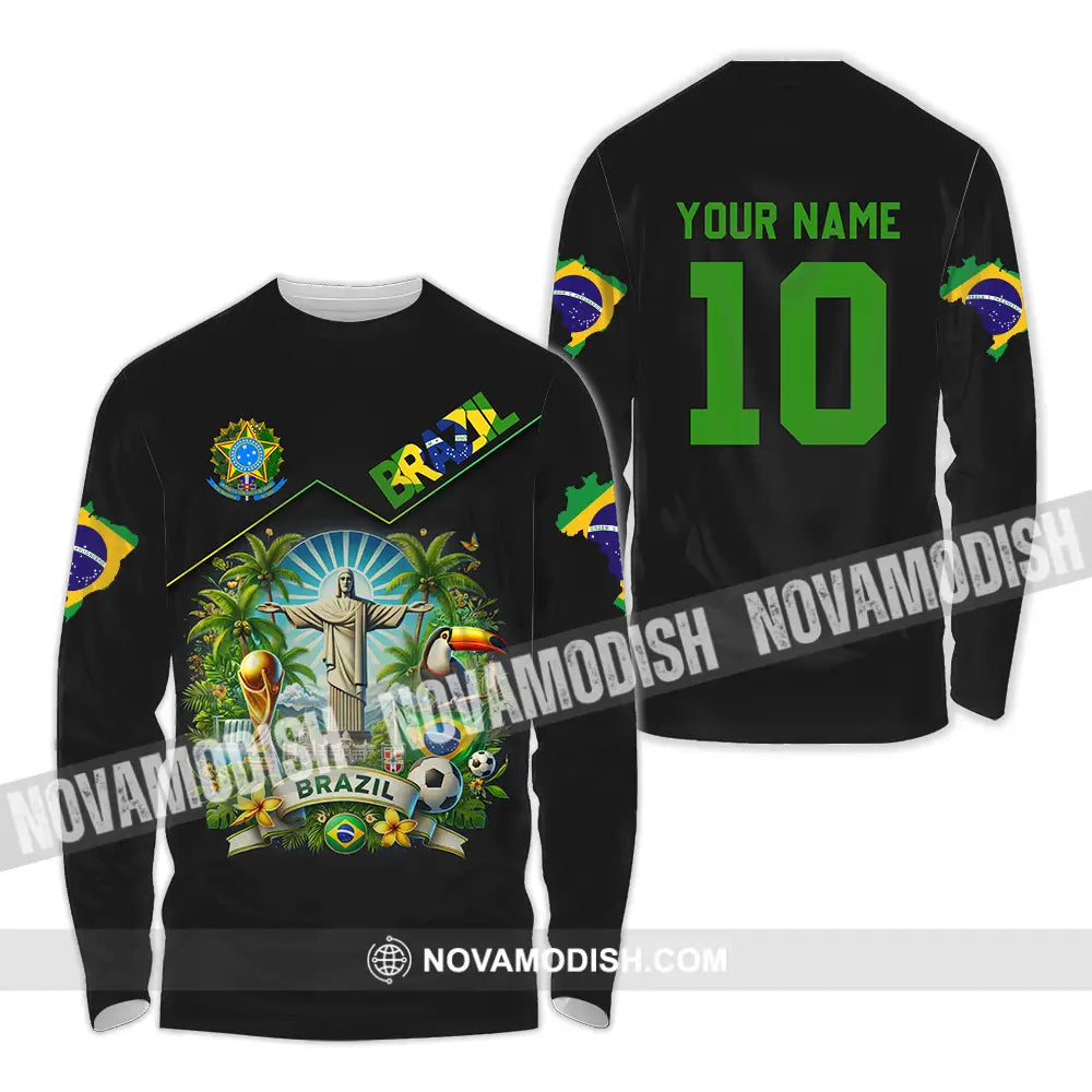 Unisex Shirt - Custom Brazil World Cup 2026 3D Shirt Long Sleeve Shirt / S T-shirt