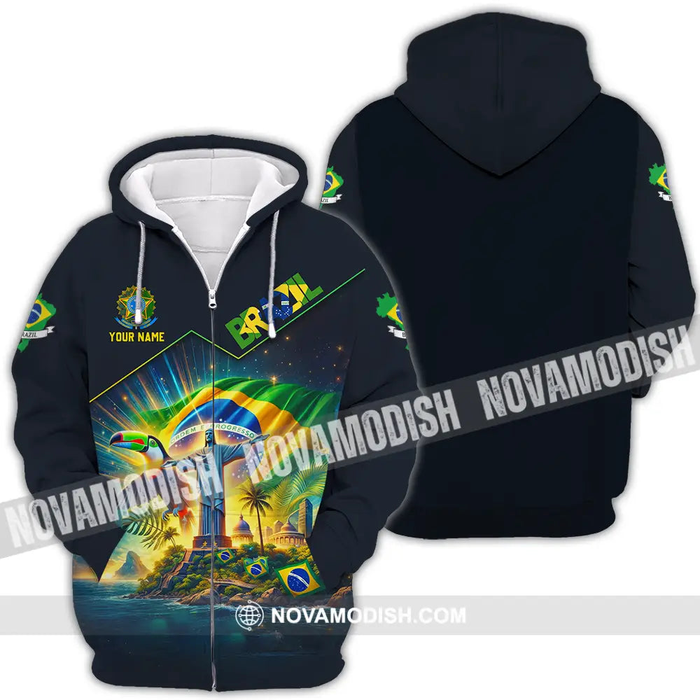 Unisex Shirt - Custom Brazil World Cup 2026 3D Shirt Zipper Hoodie / S T-shirt