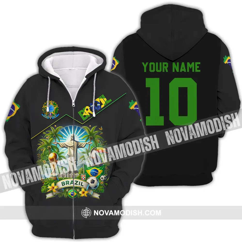Unisex Shirt - Custom Brazil World Cup 2026 3D Shirt Zipper Hoodie / S T-shirt