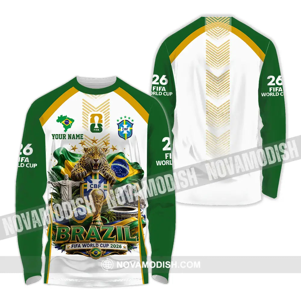 Unisex Shirt - Custom Brazil World Cup 2026 Shirt - Long Sleeve Shirt / S - T-shirt