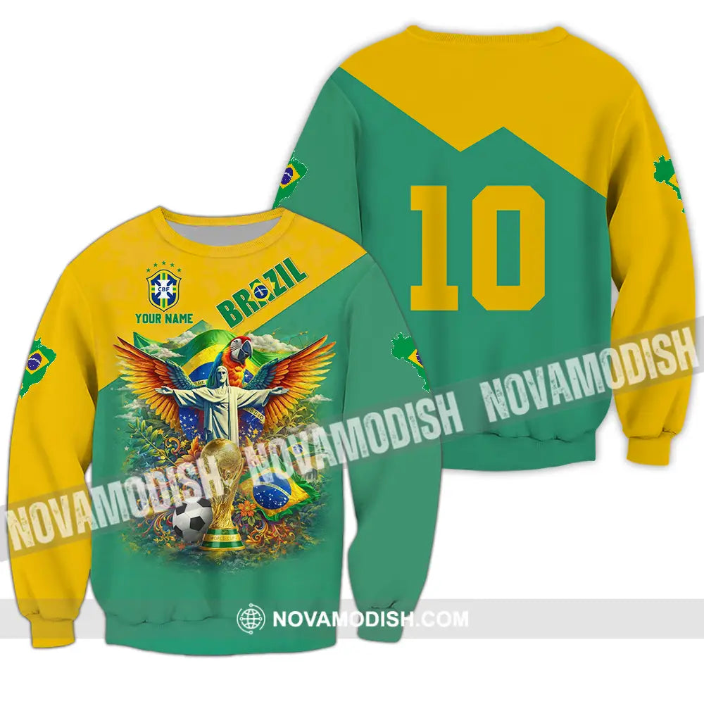 Unisex Shirt - Custom Brazil World Cup 3D Shirt Long Sleeve / S T-shirt