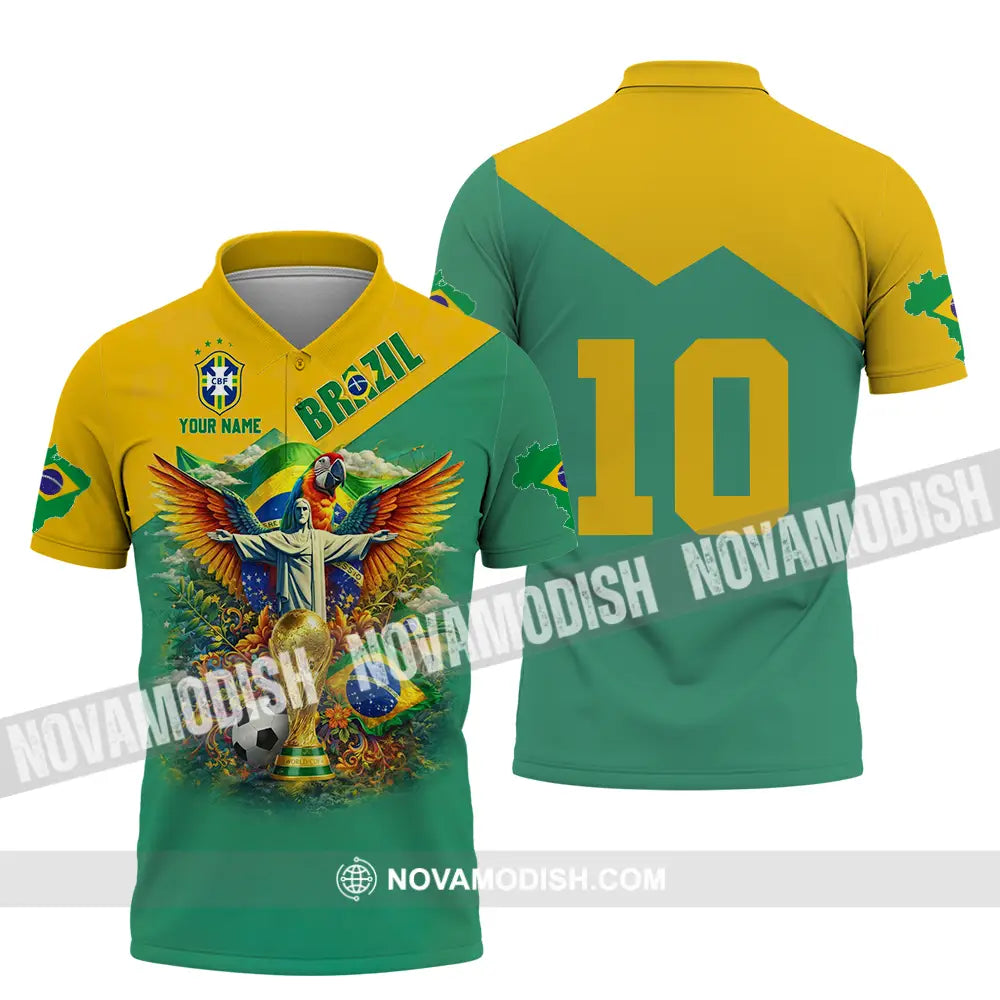 Unisex Shirt - Custom Brazil World Cup 3D Shirt Polo Shirt / S T-shirt