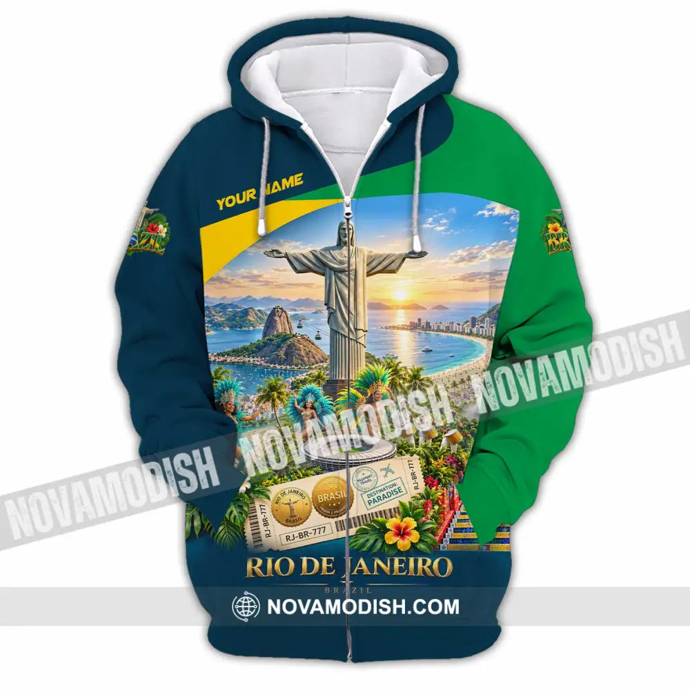 Unisex Shirt - Custom Brazil Shirt - Zipper Hoodie / S - T-shirt