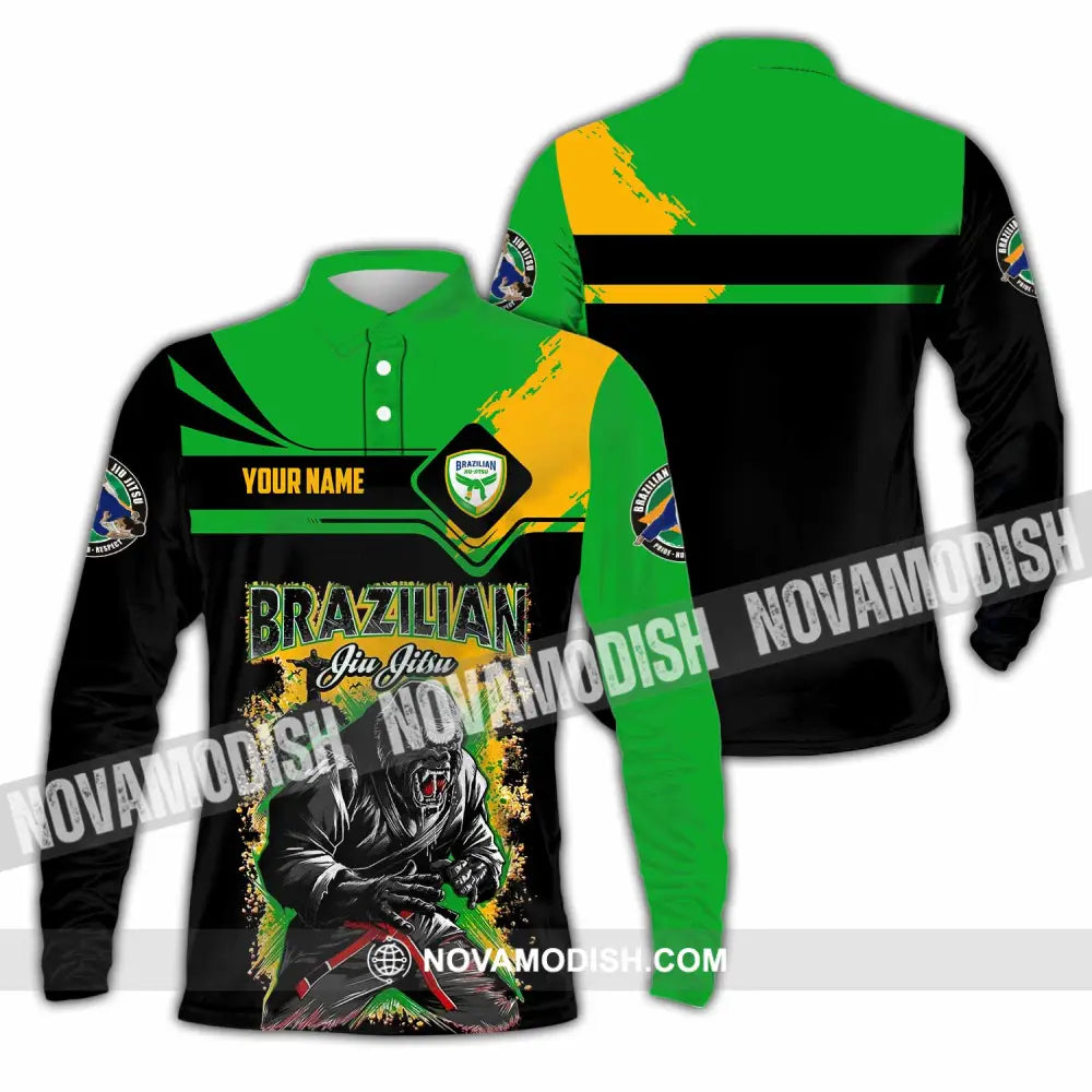 Unisex Shirt - Custom Brazilian 3D Shirt Long Sleeve Polo / S T-shirt