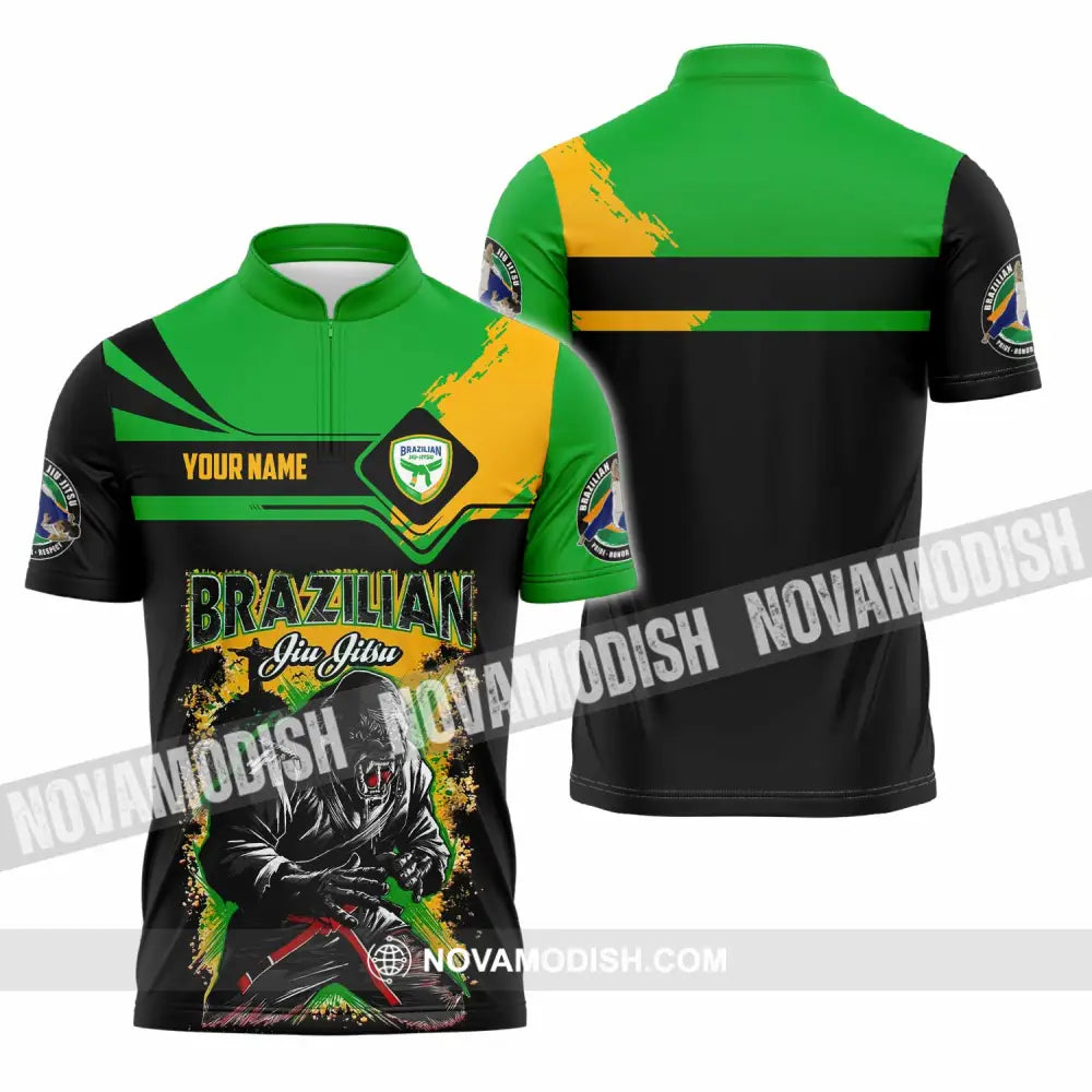 Unisex Shirt - Custom Brazilian 3D Shirt Zipper Polo Shirt / S T-shirt