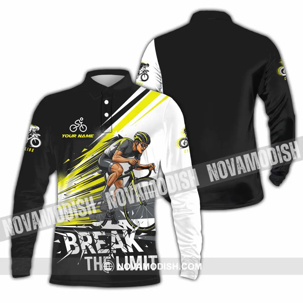 Unisex Shirt - Custom Break The Limit Biker Shirt Long Sleeve Polo / S T-shirt