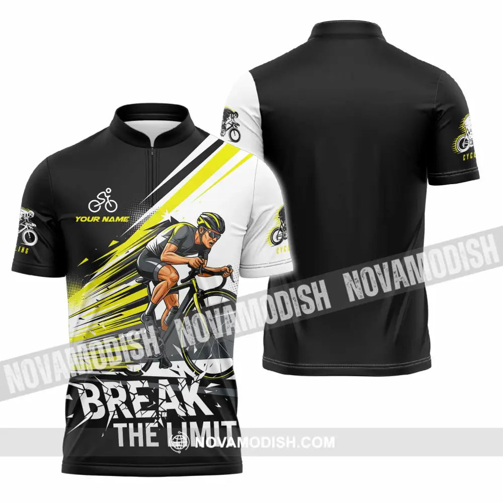 Unisex Shirt - Custom Break The Limit Biker Shirt Zipper Polo Shirt / S T-shirt
