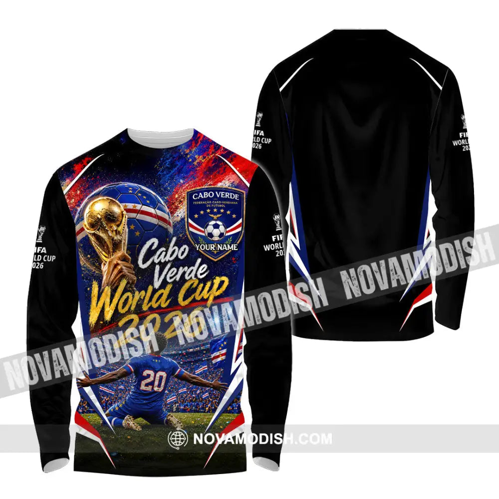 Unisex Shirt - Custom Cabo Verde World Cup 2026 Shirt - Long Sleeve Shirt / S - T-shirt