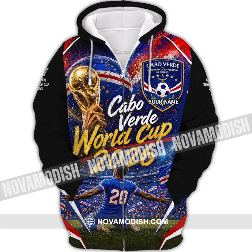 Unisex Shirt - Custom Cabo Verde World Cup 2026 Shirt - Zipper Hoodie / S - T-shirt