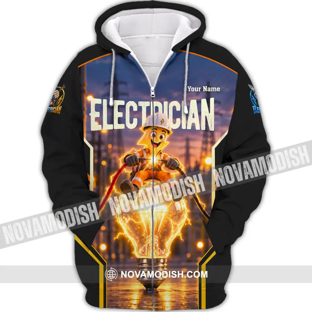 Unisex Shirt - Custom Call Me Electrician Shirt - Zipper Hoodie / S - T-shirt