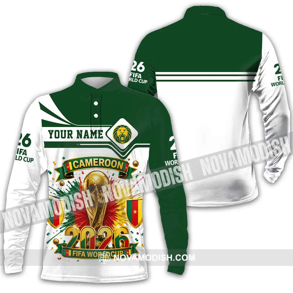 Unisex Shirt - Custom Cameroon World Cup 2026 Shirt - Long Sleeve Polo / S - T-shirt