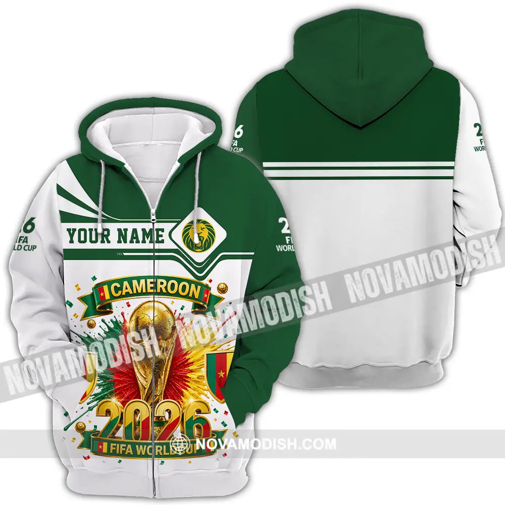 Unisex Shirt - Custom Cameroon World Cup 2026 Shirt - Zipper Hoodie / S - T-shirt