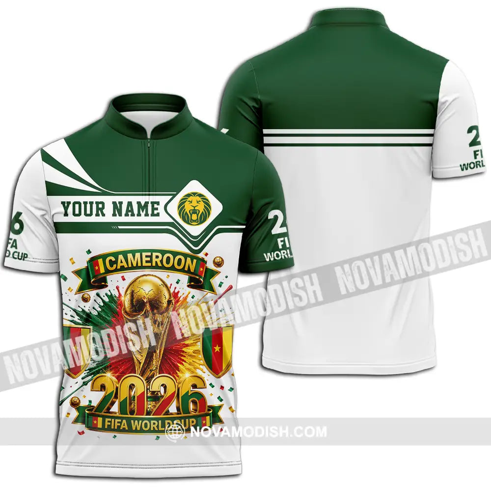 Unisex Shirt - Custom Cameroon World Cup 2026 Shirt - Zipper Polo Shirt / S - T-shirt