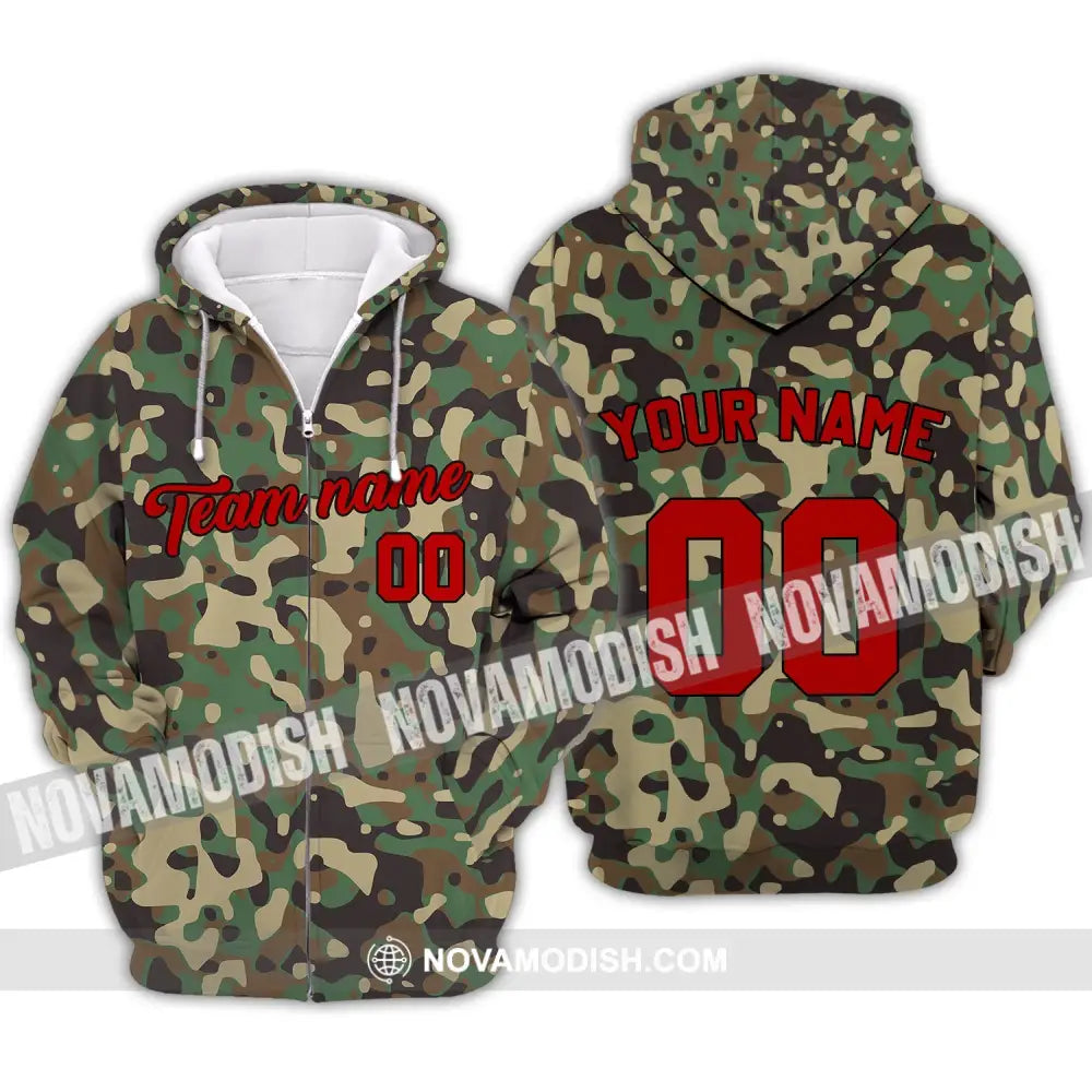 Unisex Shirt - Custom Camo T-Shirt - Personalized Camo Shirt - Camo Hoodie Sweater Polo Shirt Zipper Hoodie / S T-shirt
