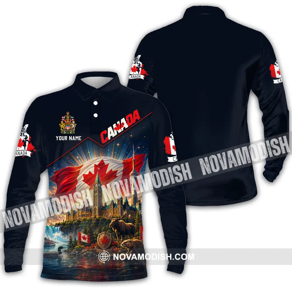 Unisex Shirt - Custom Canada Shirt - Long Sleeve Polo / S - T-shirt