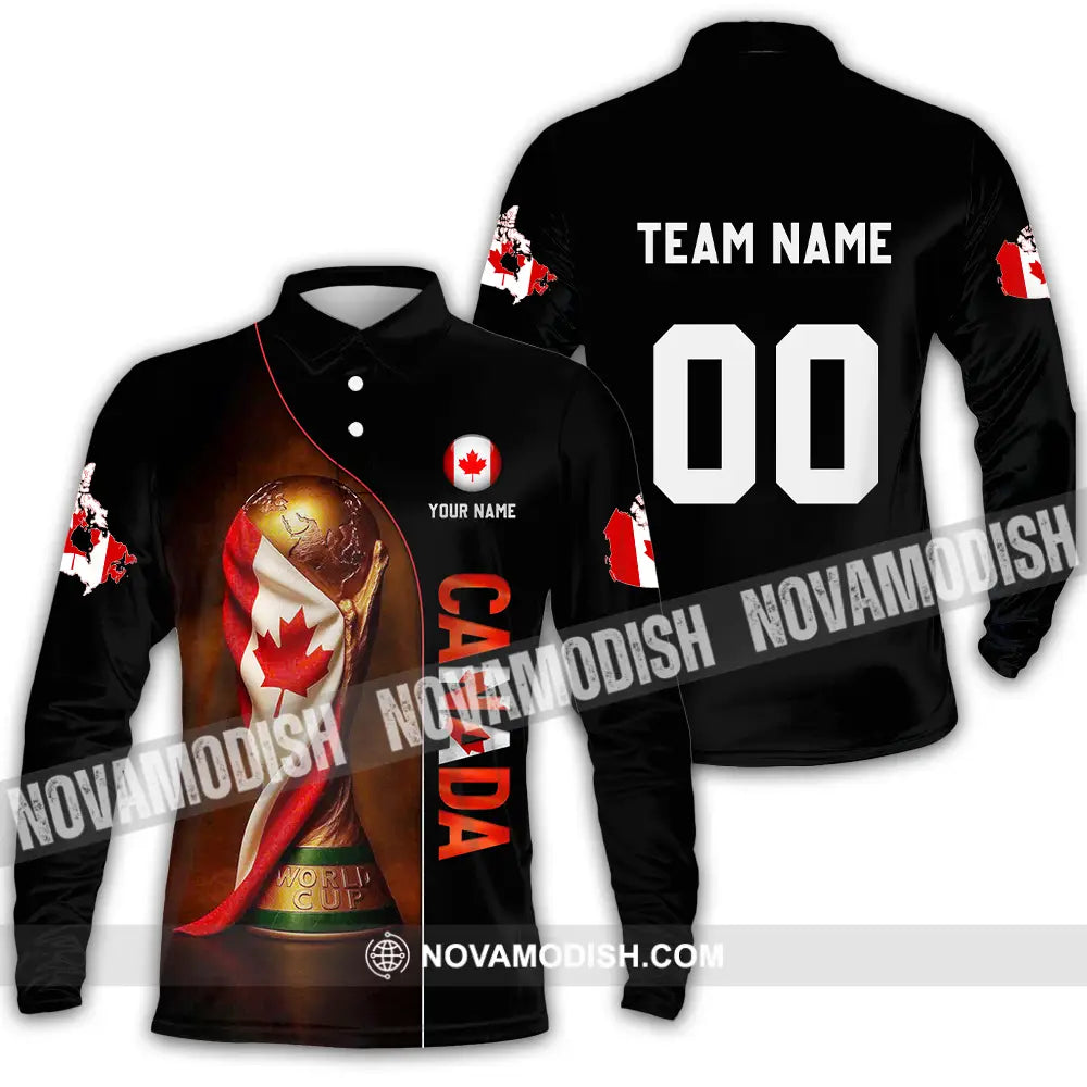 Unisex Shirt - Custom Canada World Cup 2026 3D Shirt Long Sleeve Polo / S T-shirt