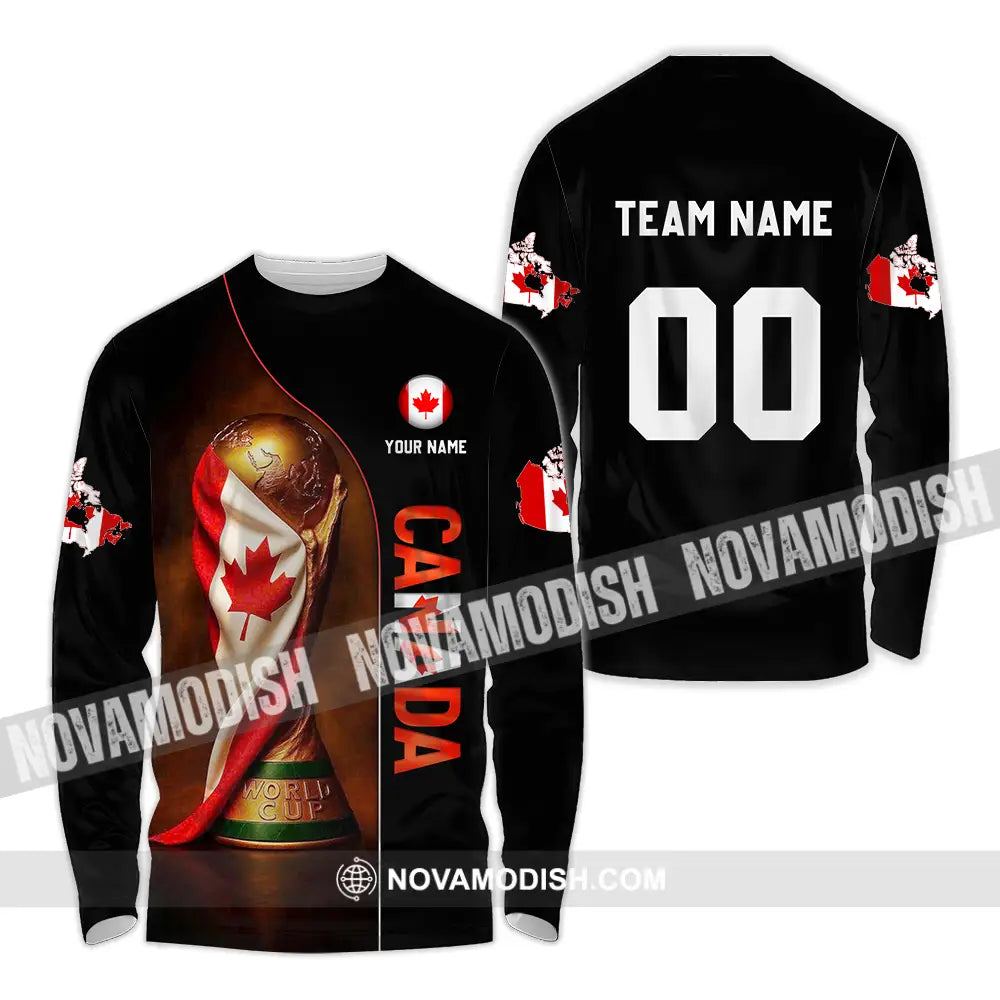Unisex Shirt - Custom Canada World Cup 2026 3D Shirt Long Sleeve Shirt / S T-shirt