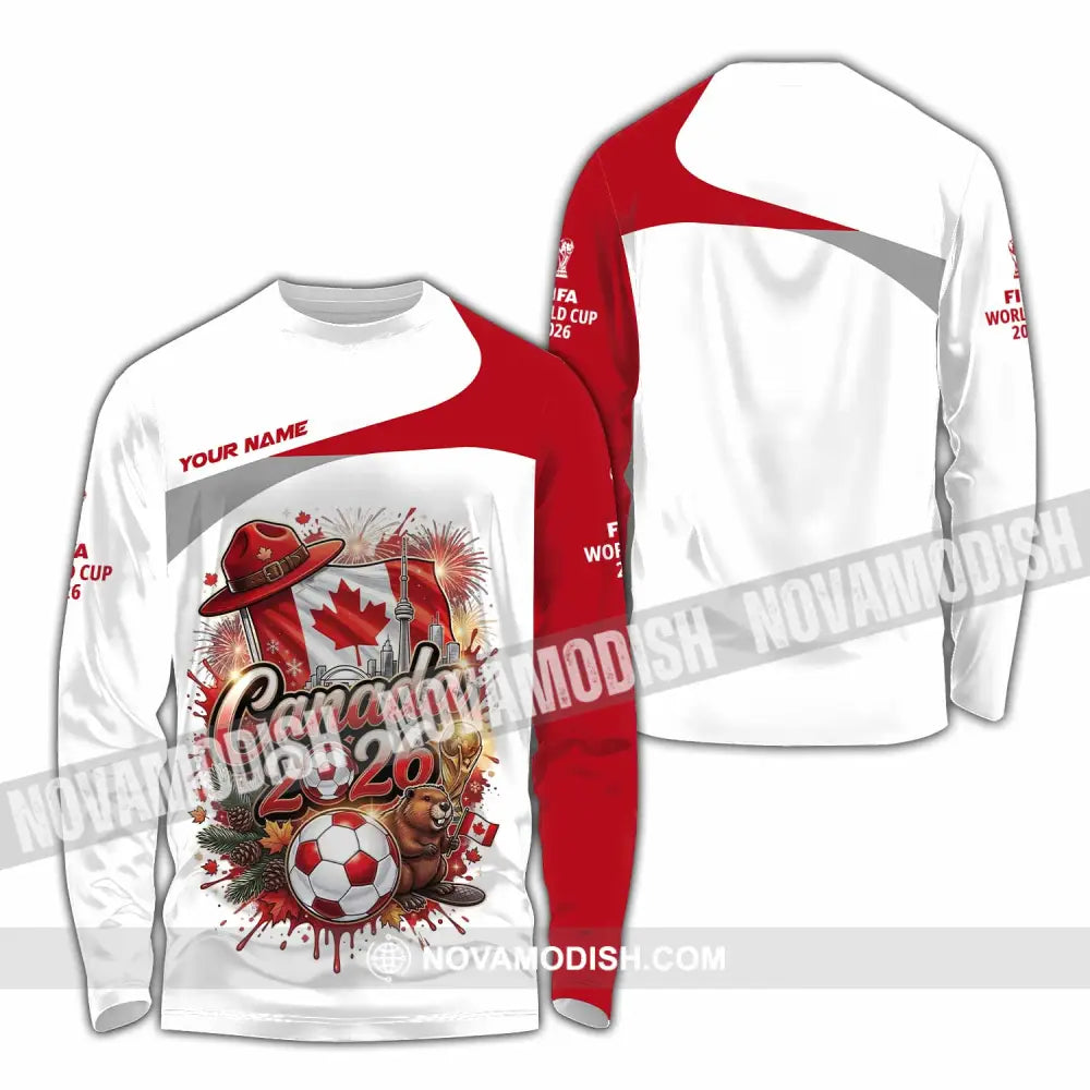 Unisex Shirt - Custom Canada World Cup 2026 3D Shirt - Long Sleeve Shirt / S - T-shirt