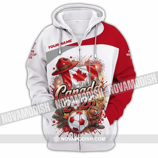 Unisex Shirt - Custom Canada World Cup 2026 3D Shirt - Zipper Hoodie / S - T-shirt