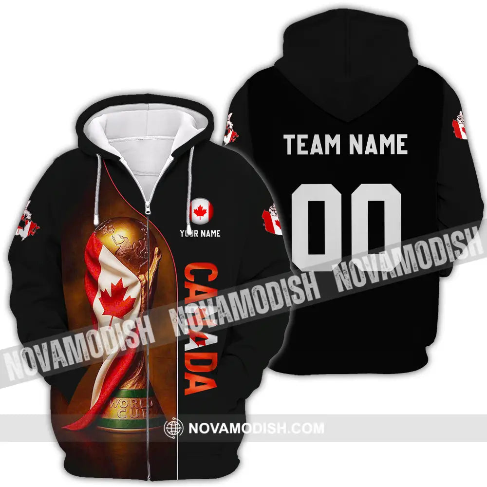 Unisex Shirt - Custom Canada World Cup 2026 3D Shirt Zipper Hoodie / S T-shirt