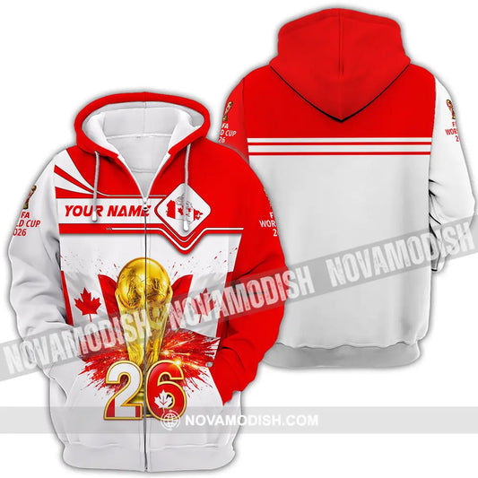 Unisex Shirt - Custom Canada World Cup 2026 3D Shirt Zipper Hoodie / S T-shirt