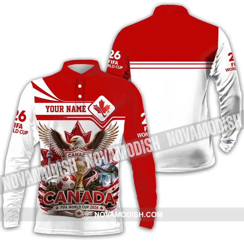 Unisex Shirt - Custom Canada World Cup 2026 Shirt - Long Sleeve Polo / S - T-shirt