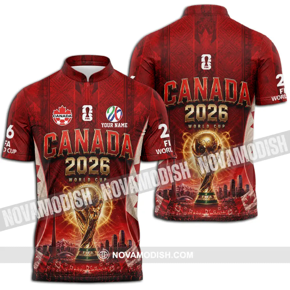 Unisex Shirt - Custom Canada World Cup 2026 Shirt - Zipper Polo Shirt / S - T-shirt