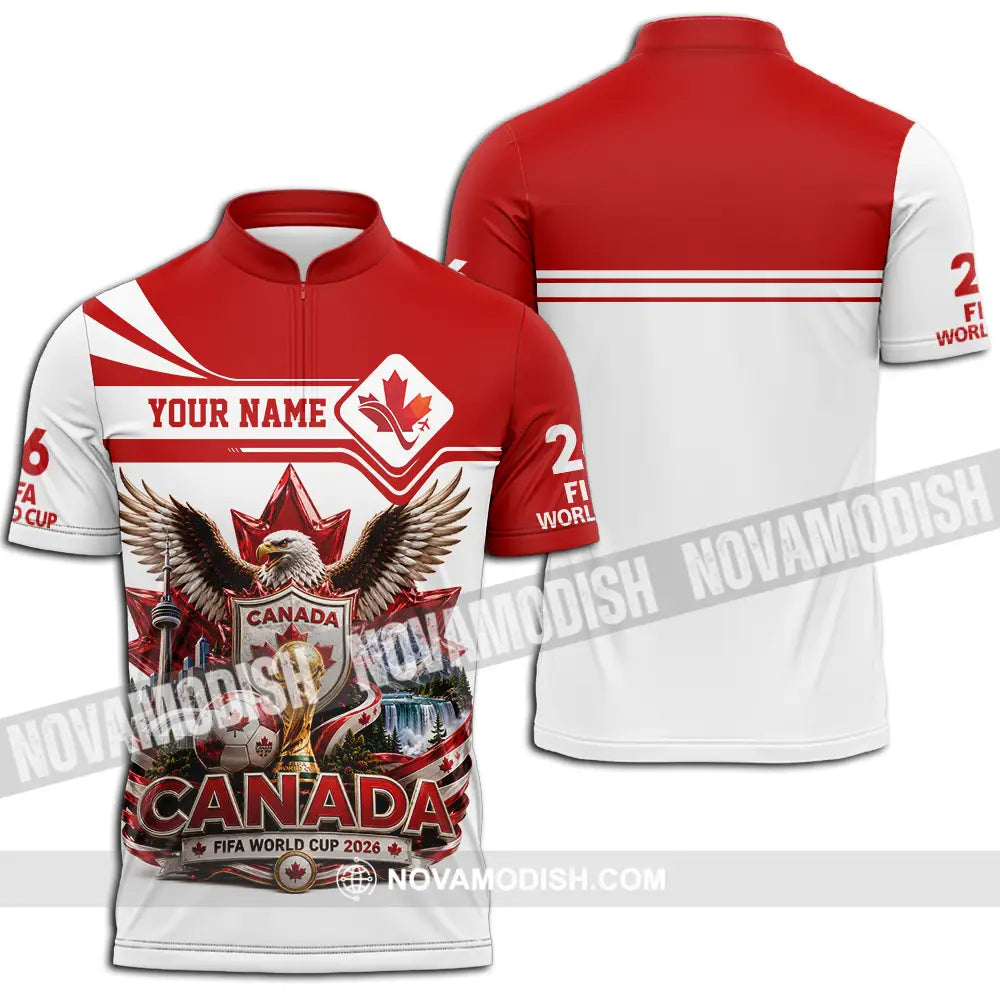 Unisex Shirt - Custom Canada World Cup 2026 Shirt - Zipper Polo Shirt / S - T-shirt