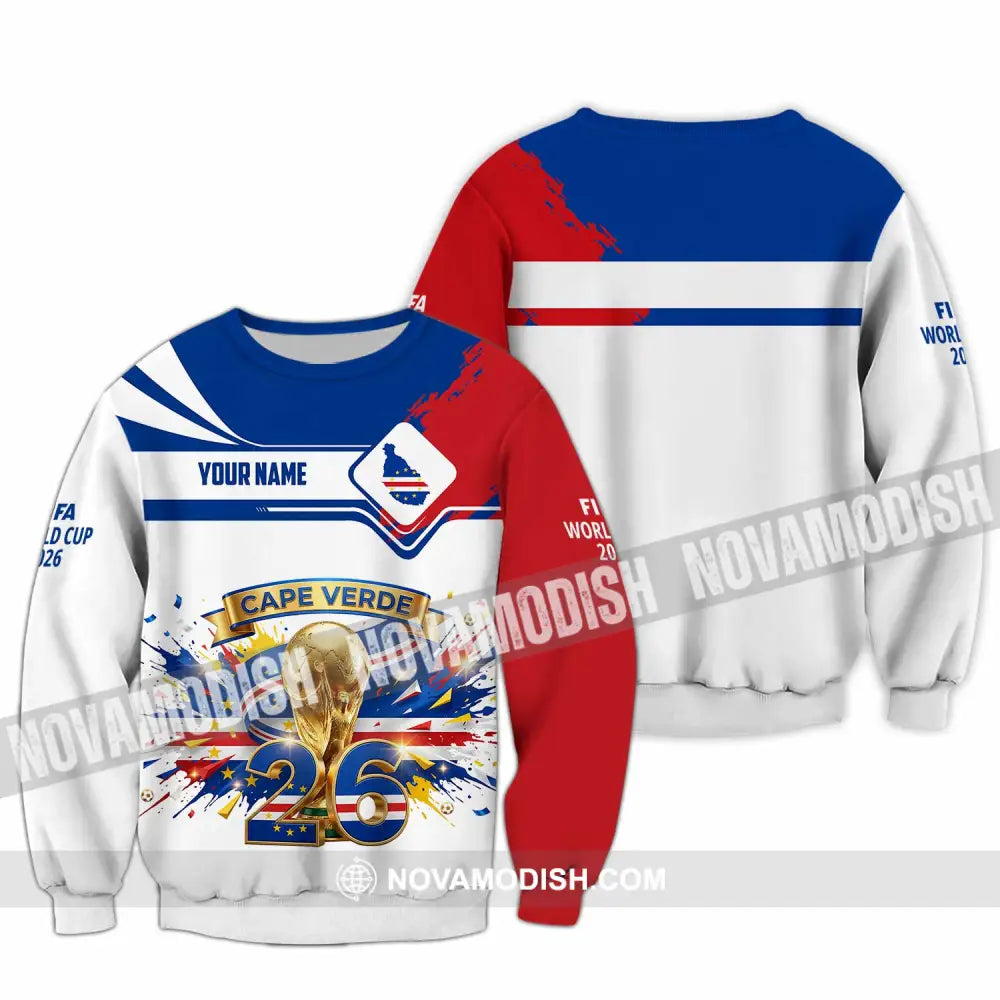 Unisex Shirt - Custom Cape Verde FIFA World Cup 2026 3D Shirt Long Sleeve / S T-shirt