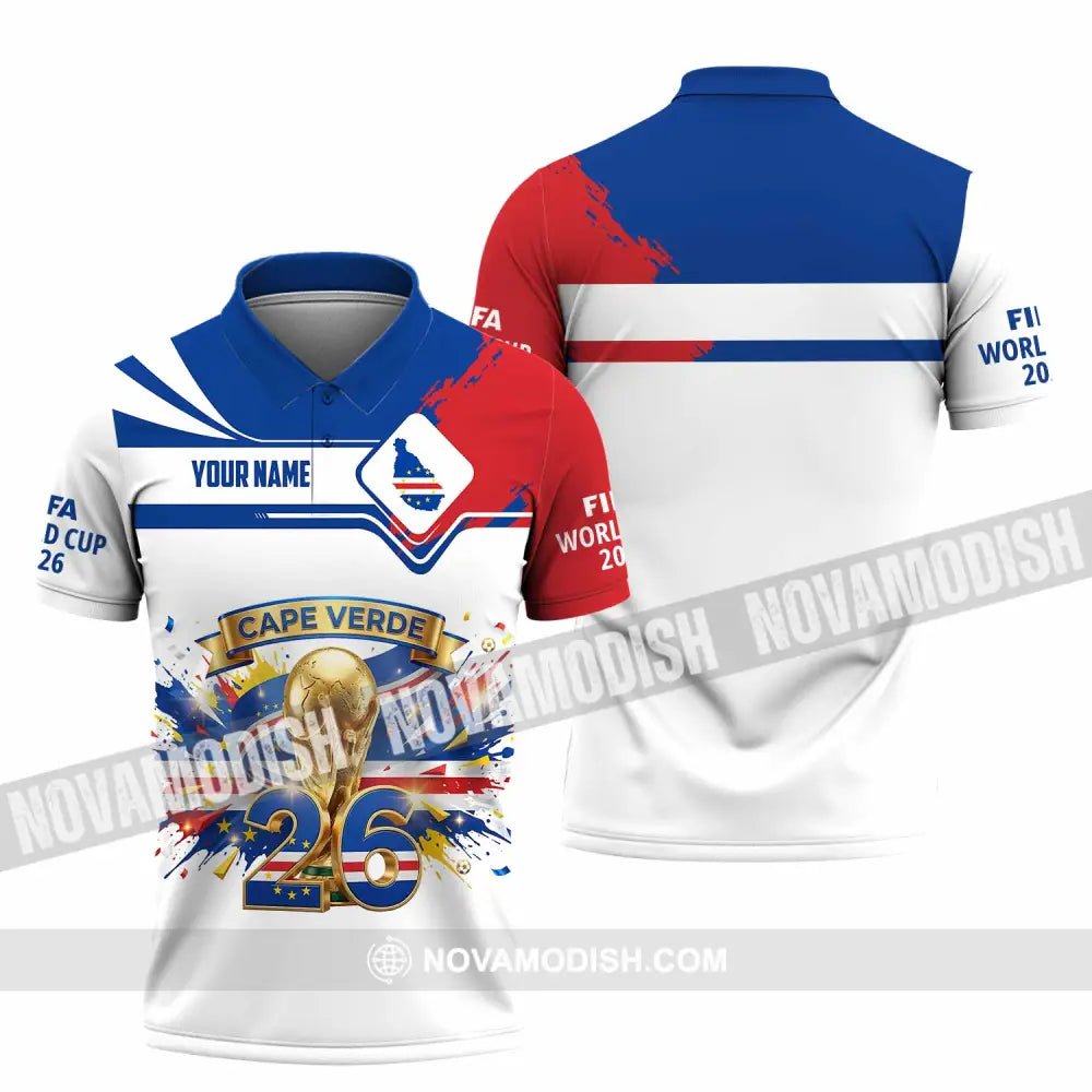 Unisex Shirt - Custom Cape Verde FIFA World Cup 2026 3D Shirt Polo Shirt / S T-shirt