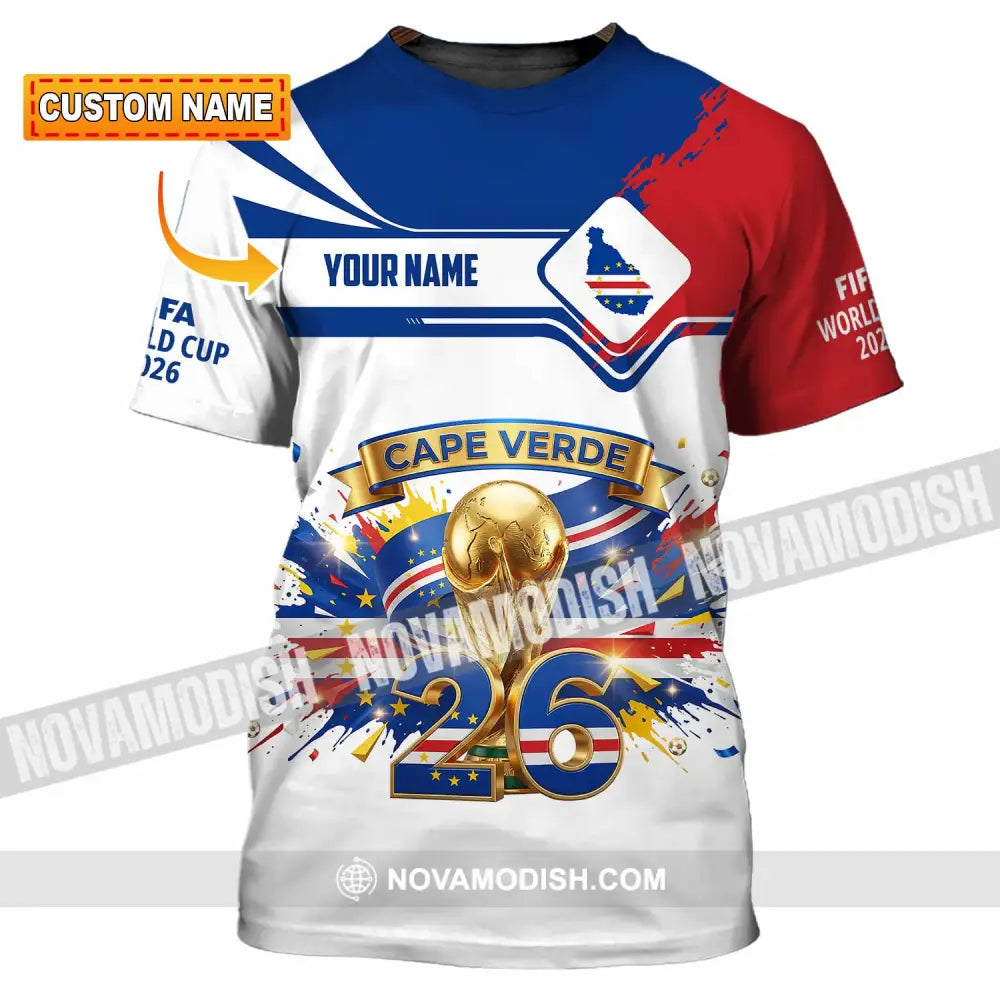 Unisex Shirt - Custom Cape Verde FIFA World Cup 2026 3D Shirt T-shirt