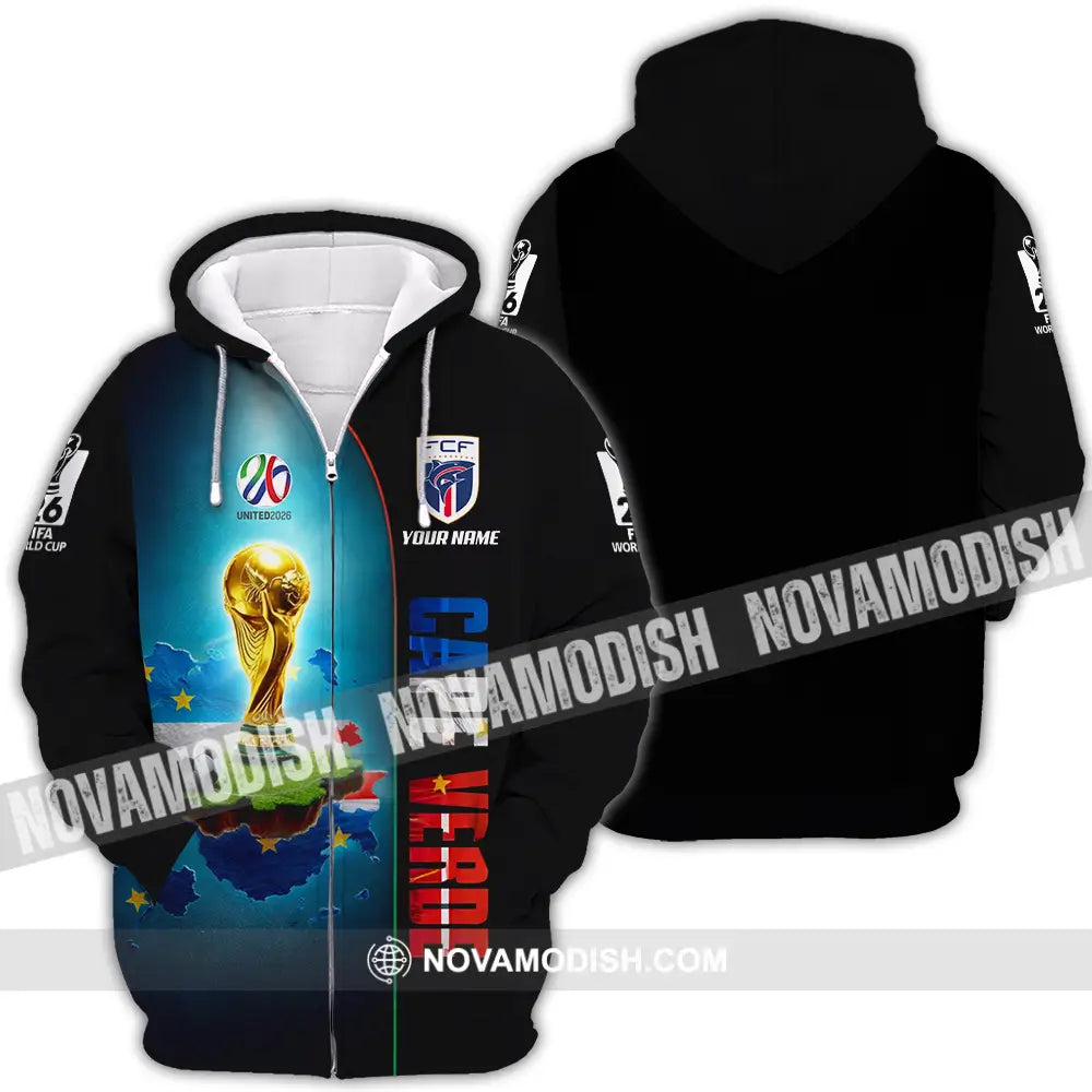 Unisex Shirt - Custom Cape Verde World Cup 2026 3D Shirt - Zipper Hoodie / S - T-shirt
