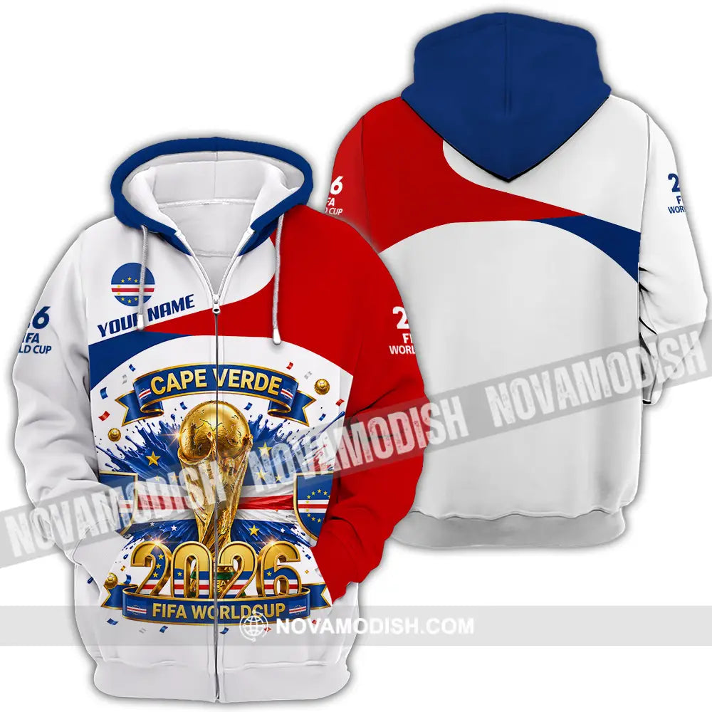 Unisex Shirt - Custom Cape Verde World Cup 2026 3D Shirt - Zipper Hoodie / S - T-shirt