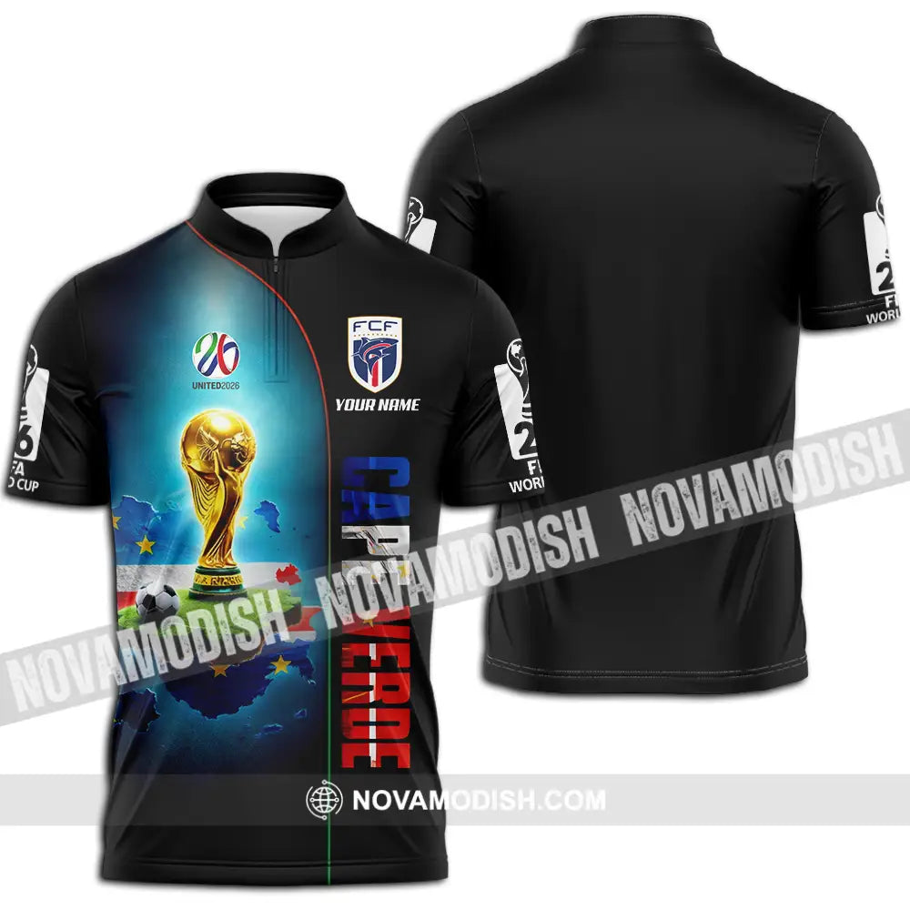 Unisex Shirt - Custom Cape Verde World Cup 2026 3D Shirt - Zipper Polo Shirt / S - T-shirt