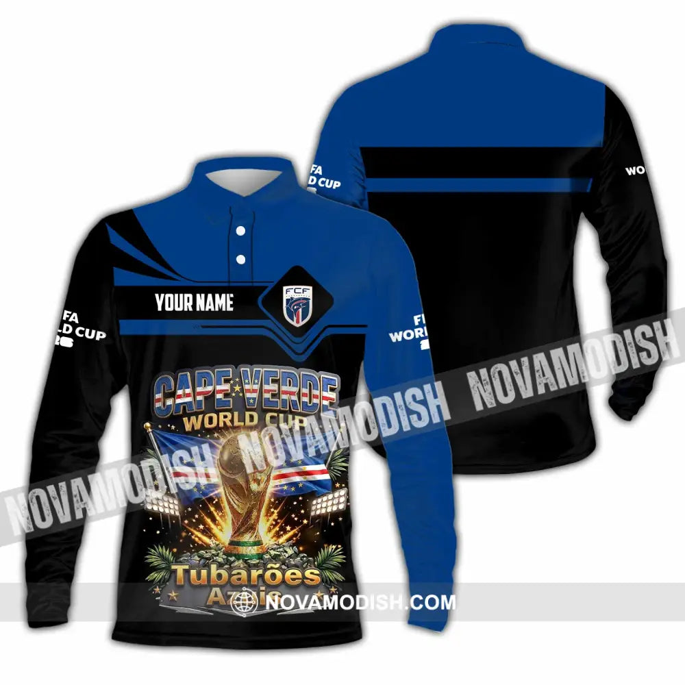 Unisex Shirt - Custom Cape Verde World Cup 2026 Shirt - Long Sleeve Polo / S - T-shirt
