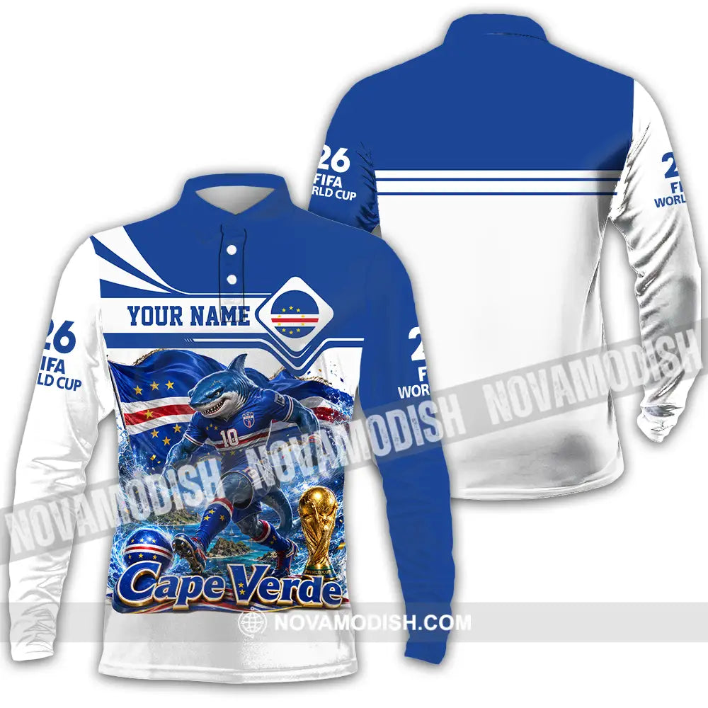 Unisex Shirt - Custom Cape Verde World Cup 2026 Shirt - Long Sleeve Polo / S - T-shirt