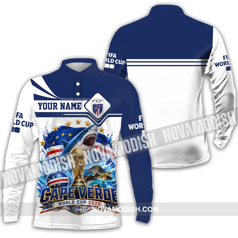 Unisex Shirt - Custom Cape Verde World Cup 2026 Shirt - Long Sleeve Polo / S - T-shirt