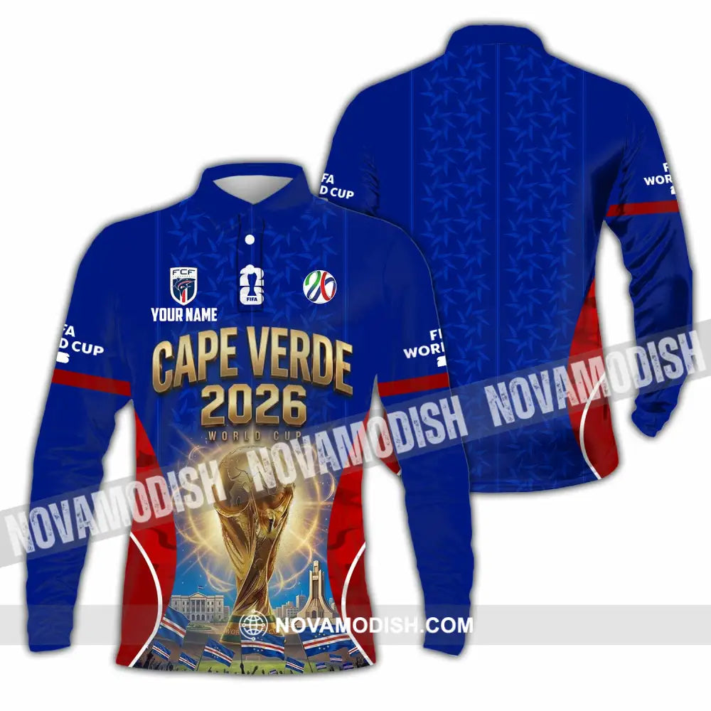 Unisex Shirt - Custom Cape Verde World Cup 2026 Shirt - Long Sleeve Polo / S - T-shirt