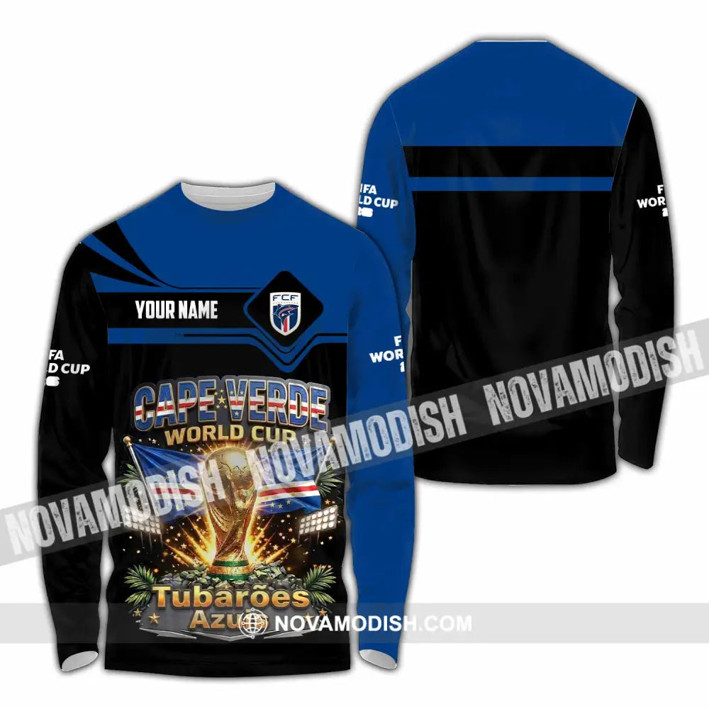Unisex Shirt - Custom Cape Verde World Cup 2026 Shirt - Long Sleeve Shirt / S - T-shirt