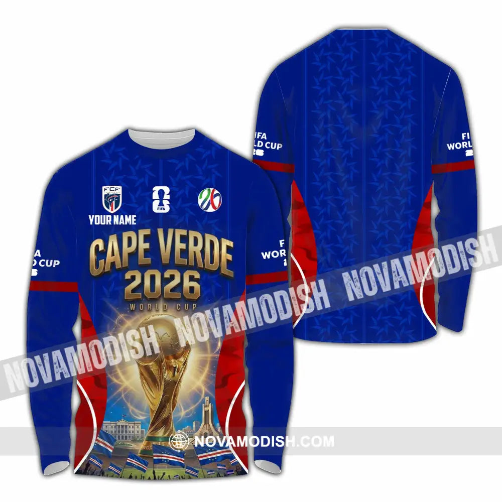Unisex Shirt - Custom Cape Verde World Cup 2026 Shirt - Long Sleeve Shirt / S - T-shirt