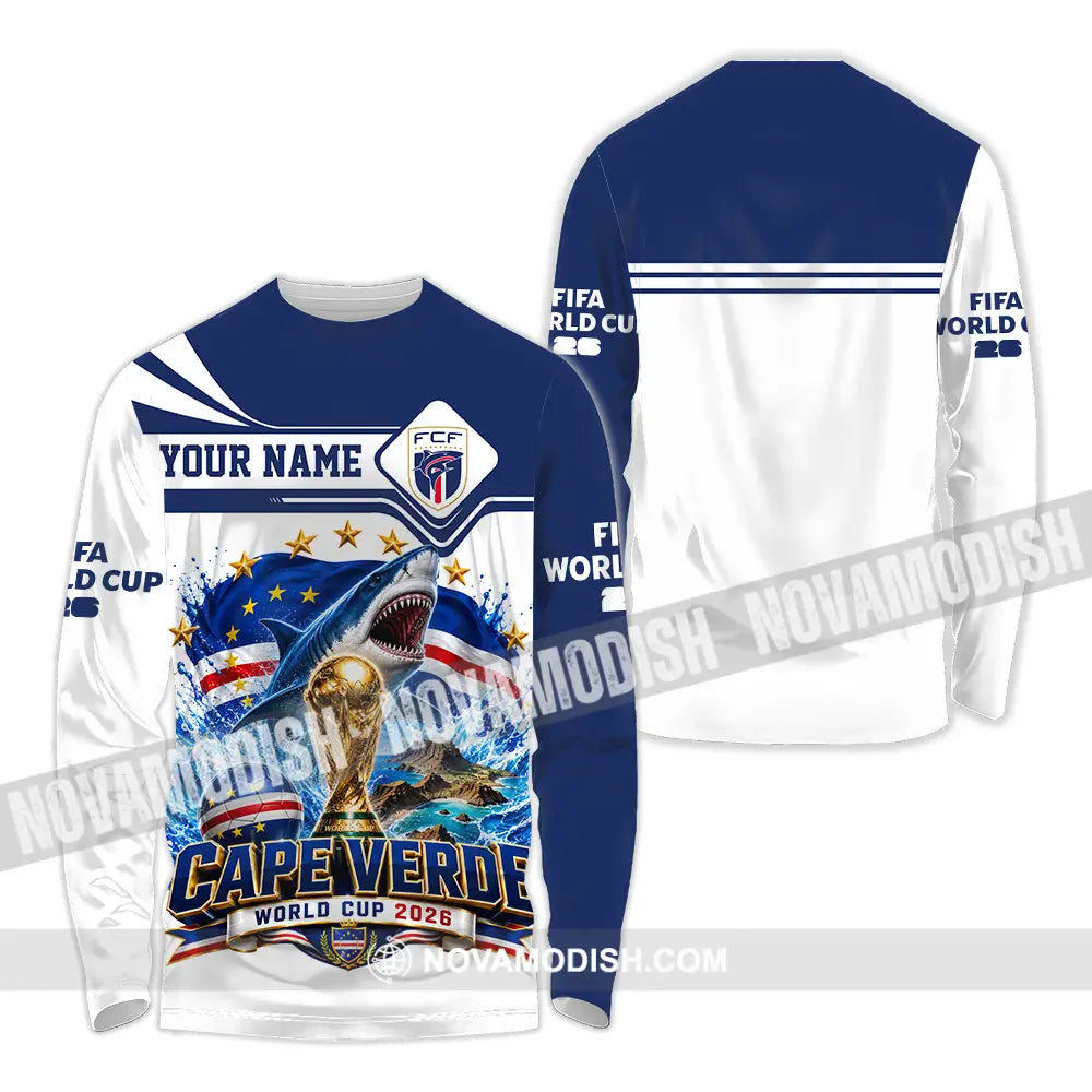 Unisex Shirt - Custom Cape Verde World Cup 2026 Shirt - Long Sleeve Shirt / S - T-shirt